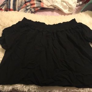 black off the shoulder crop top